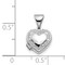 14K White Gold Scrolled Heart Locket Pendant Jewelry 15.8mm x 10.3mm